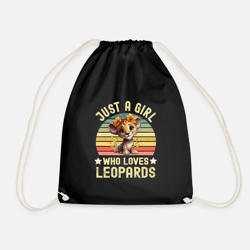 Leopard - Turnbeutel - Schwarz