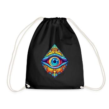 Alles sehendes Auge Schutz Symbol Mystik Okkult - Turnbeutel - Schwarz - Vorne