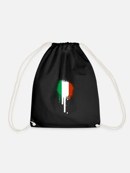 Italy flag tricolor spot Rome blob Pisa - Drawstring Bag - black
