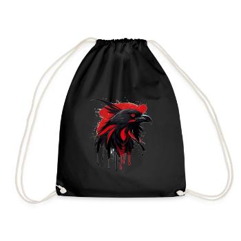 Oiseau fantastique rouge-noir - Sac de sport léger - noir - Devant