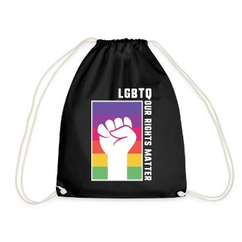 LGBTQ OUR RIGHTS MATTER / CSD Gay Lesbisch Schwul - Drawstring Bag - black - Front