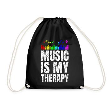 La musique est ma thérapie Musicien Mélomanes - Sac de sport léger - noir - Devant