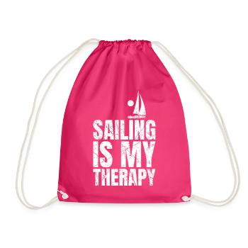 Sailing Is My Therapy Segeln - Drawstring Bag - fuchsia - Front