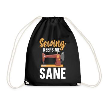 Sewing Keeps Me Sane Quilting Crochet Sewing - Drawstring Bag - black - Front