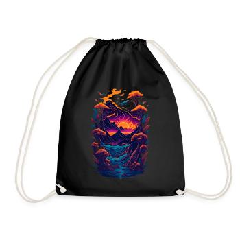 Fantastique illustration de paysage - Sac de sport léger - noir - Devant