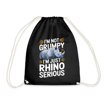 Nashorn Rhinozeros - Turnbeutel - Schwarz - Vorne