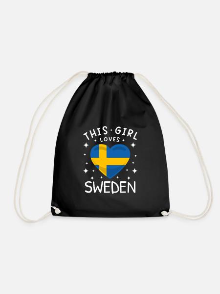 Schweden Flagge Skandinavien Schwedische Fahne - Turnbeutel - Schwarz