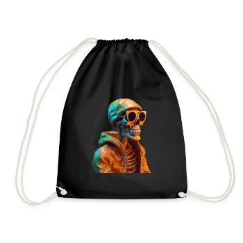 Skeleton Halloween Horror Monster Blood Sunglasses - Drawstring Bag - black - Front