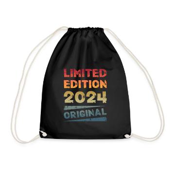 Limited Edition Geburtstag Party Jahrgang 2024 - Turnbeutel - Schwarz - Vorne