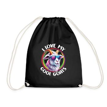 Billy Goat avec des lunettes de soleil Love Cool Goats - Sac de sport léger - noir - Devant