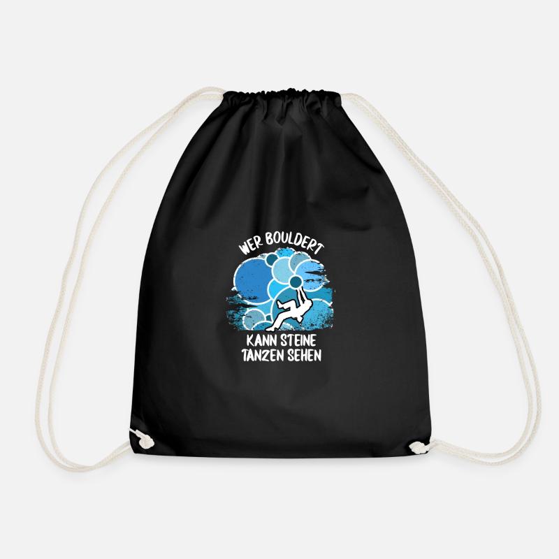 Vintage Bouldern Boulderer Klettern Kletterer - Turnbeutel - Schwarz