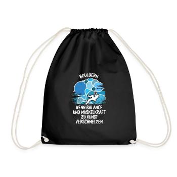 Vintage Bouldern Boulderer Klettern Kletterer - Turnbeutel - Schwarz - Vorne