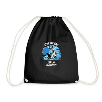 Aquarium Aquarianer Fische Zierfische Aquaristik - Turnbeutel - Schwarz - Vorne