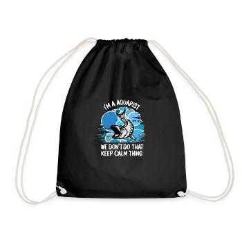 Aquarium Aquarianer Fische Zierfische Aquaristik - Turnbeutel - Schwarz - Vorne