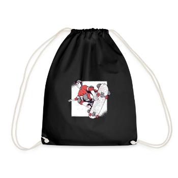Vintage Skater Boy Geschenkidee für Nerds - Turnbeutel - Schwarz - Vorne