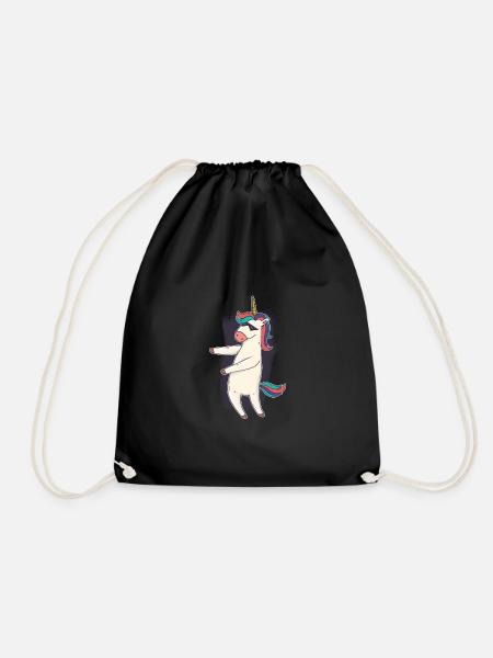 cooles Einhorn tanzt mit Sonnenbrille - Turnbeutel - Schwarz