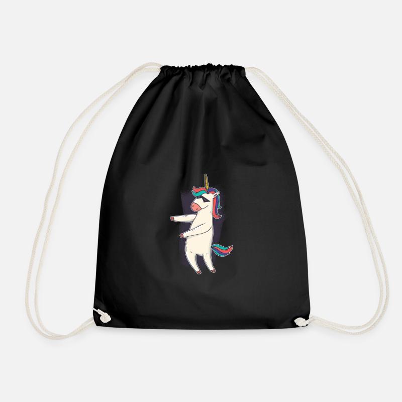 cooles Einhorn tanzt mit Sonnenbrille - Turnbeutel - Schwarz