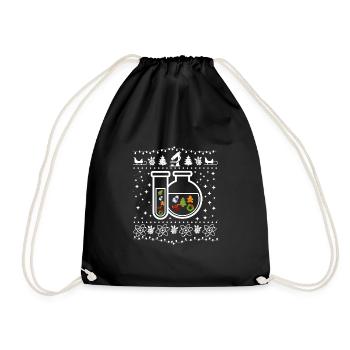 Chemistry student studying Ugly Chemistry Chemist - Drawstring Bag - black - Front