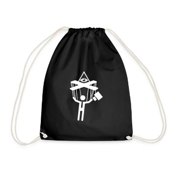 Gift pyramid sun eye Illuminati Egypt - Drawstring Bag - black - Front