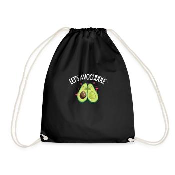 Avocado Eater Cute Let's Avocuddle Couple Gift - Drawstring Bag - black - Front