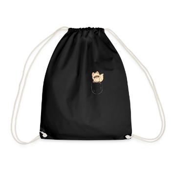 Pocket Ferret Lover Cute Rabbit Weasel Pet - Drawstring Bag - black - Front