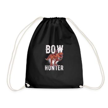 Funny T-rex Bow Hunter Archery Animal Arrow Shoote - Drawstring Bag - black - Front