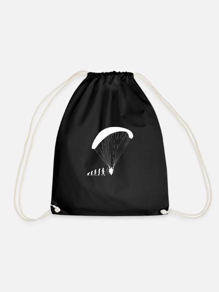 Evolution paramotor gift shirt - Drawstring Bag - black