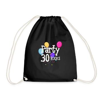 Party 30 Rocks Geschenk 30. Geburtstag Shirt - Turnbeutel - Schwarz - Vorne
