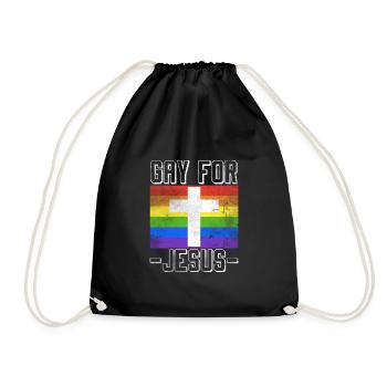 Gay Pour Jésus LGBT Drapeau Foi - Sac de sport léger - noir - Devant