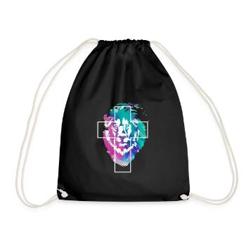 Lion Croix Jésus Dieu Don - Sac de sport léger - noir - Devant