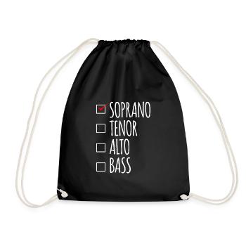 Soprano Tenor Alto Bass Choir Voices - Drawstring Bag - black - Front