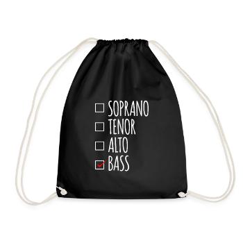 Soprano Tenor Alto Bass Choir Voices - Drawstring Bag - black - Front