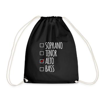 Soprano Tenor Alto Bass Choir Voices - Drawstring Bag - black - Front