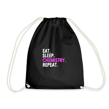CHEMISTRY : Eat,Sleep,Chemistry,Repeat - Turnbeutel - Schwarz - Vorne
