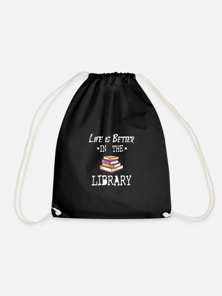 BOOK READER/BOOK FAN :Life In Library - Sac de sport léger - noir