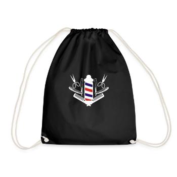 Barber razor t-shirt gift - Drawstring Bag - black - Front
