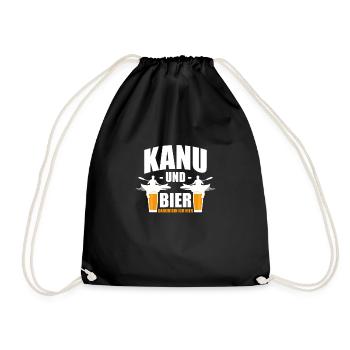 Kanu Und Bier Darum Bin Ich Hier T-Shirt - Turnbeutel - Schwarz - Vorne