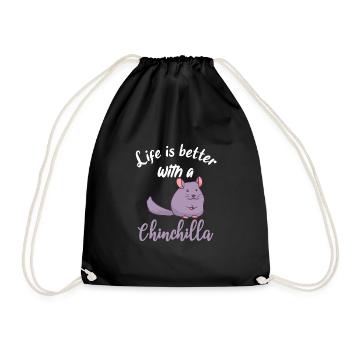 Chinchilla Lover Life is better with a chinchilla - Drawstring Bag - black - Front