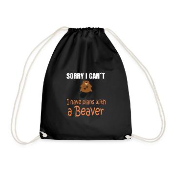 BEAVER BIEBER : Plans with a Beaver - Turnbeutel - Schwarz - Vorne
