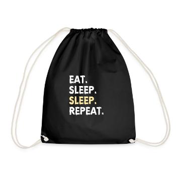 Sleeping Nap: eat, sleep, sleep, repeat - Drawstring Bag - black - Front