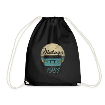 Cassette vintage 1981 Cadeau 40e anniversaire - Sac de sport léger - noir - Devant