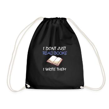 Writing / Writer: I Don't Just Read Books - Drawstring Bag - black - Front