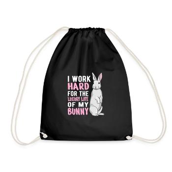 Idée de cadeau de lapin propriétaire de lapin: la vie de luxe - Sac de sport léger - noir - Devant
