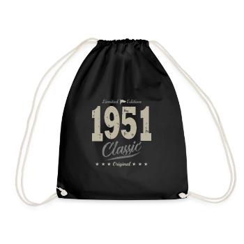 birthday 71 years 1951 year of birth - Drawstring Bag - black - Front