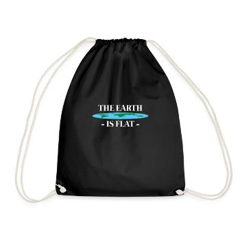 The Earth Is Flat T-Shirt Gift Earth Slice - Drawstring Bag - black - Front