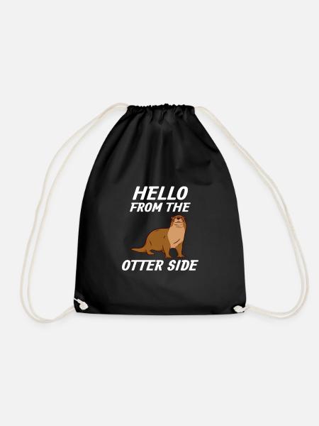 Otter Gift Hello From the Otter Side - Turnbeutel - Schwarz