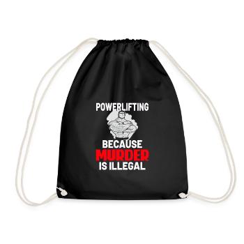 Bodybuilding Powerlifting Weightlifting Fitness - Drawstring Bag - black - Front
