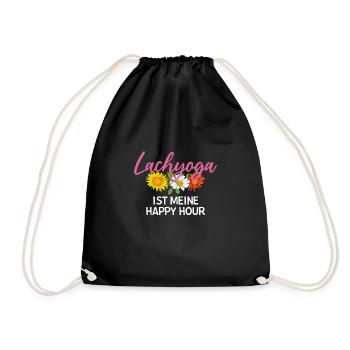 Lachyoga Ist Meine Happy Hour T-Shirt Geschenk - Turnbeutel - Schwarz - Vorne