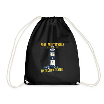 Christianity Jesus Lighthouse Gift Idea John 9:5 - Sac de sport léger - noir - Devant