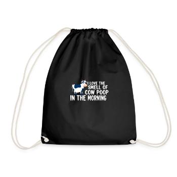 COW FARMER / CATTLE / LIVESTOCK GIFT : Cow Poop - Drawstring Bag - black - Front
